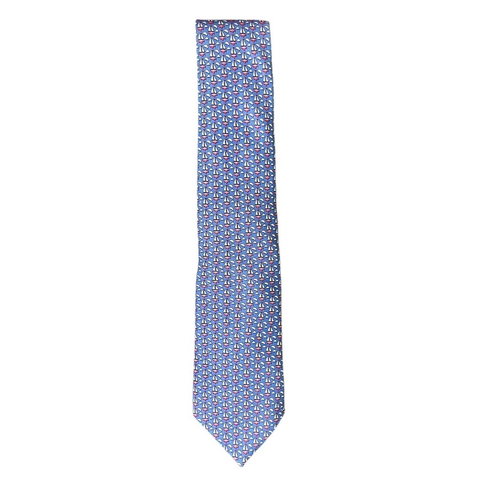 Vineyard Vines Blue Sailboat Patterned Men's Tie